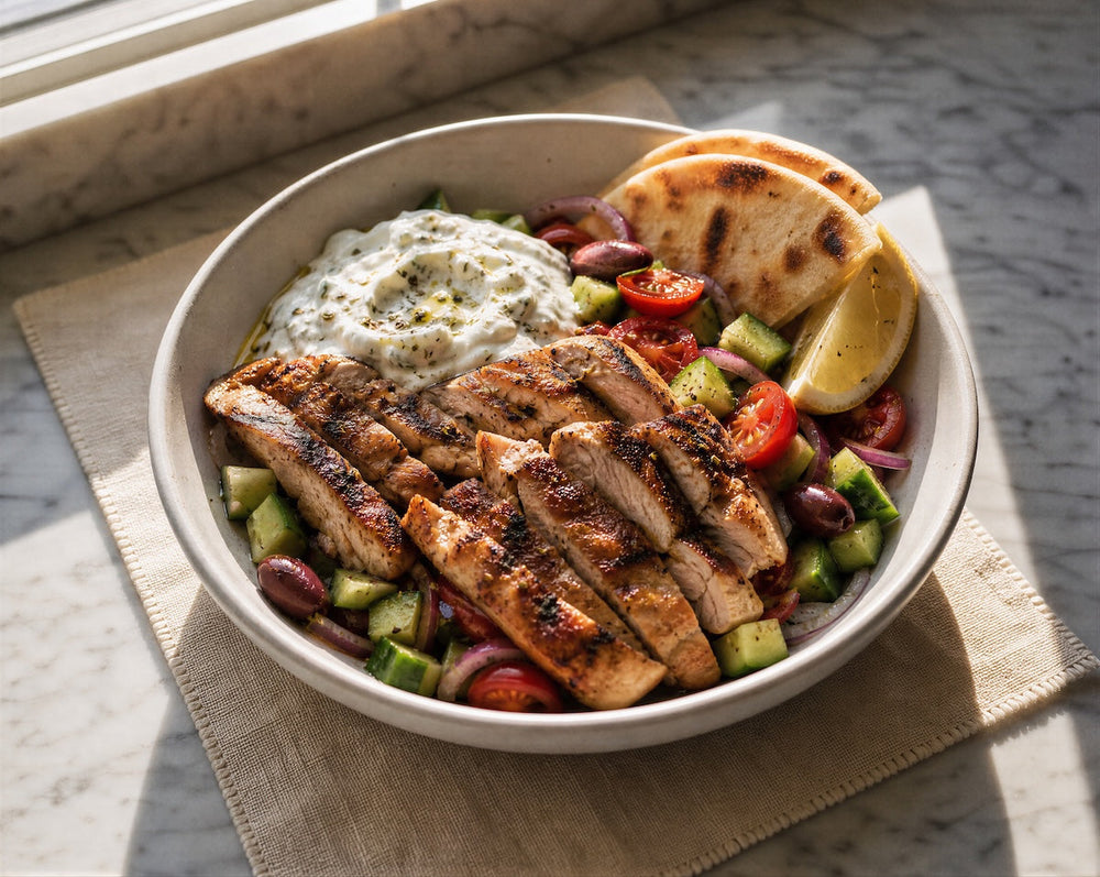 Greek Chicken Bowls with Tzatziki